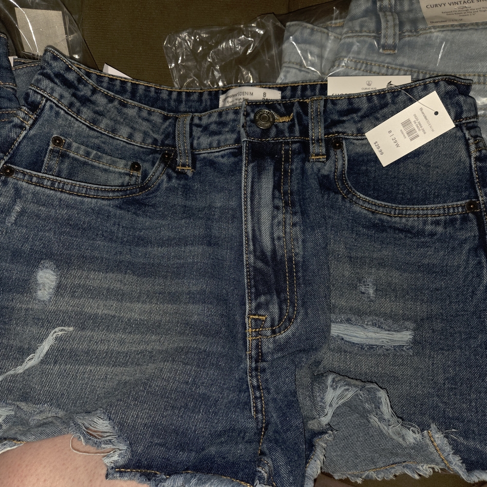 Bluenotes Distressed Dark Blue Jean Shorts